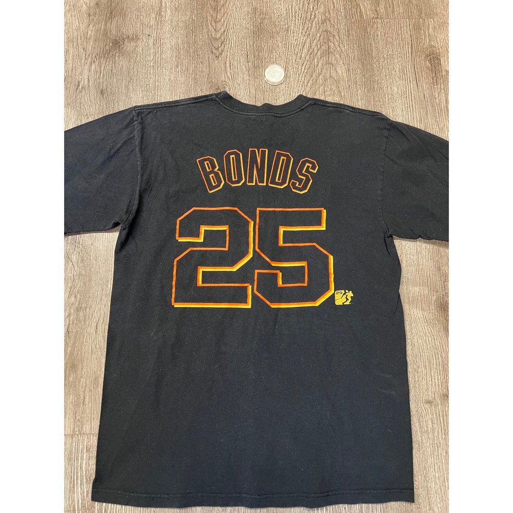 Majestic Barry Bonds San Francisco Giants 25 Black T-Shirt Mens Large vintage - Picture 3 of 5